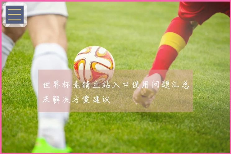 世界杯竞猜主站入口使用问题汇总及解决方案建议